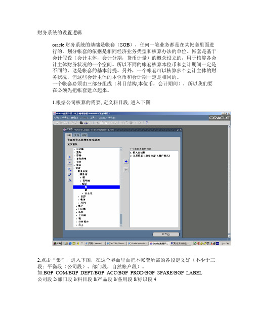 Oracle财务系统的设置逻辑
