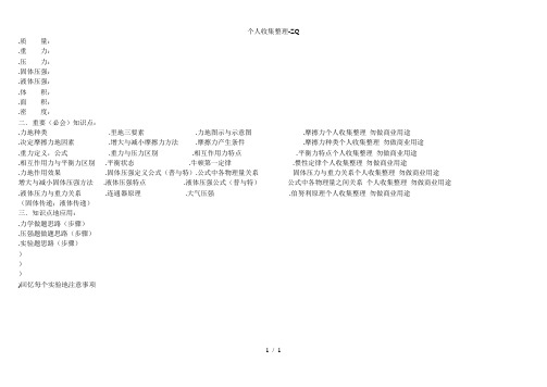 新人教版物理八年级下学期《第九章压强》单元测试题(二)附答案