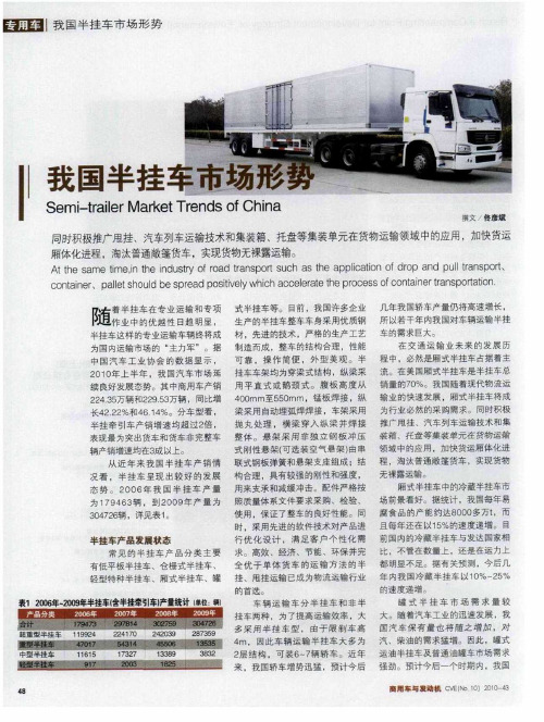 我国半挂车市场形势
