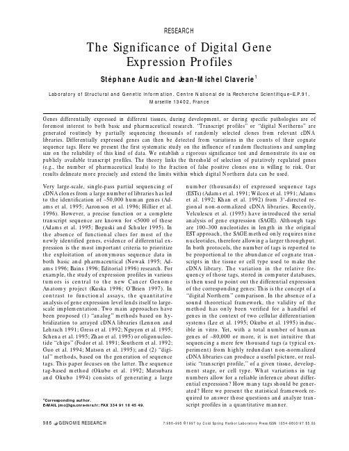 The Significance of Digital Gene Expression Profiles
