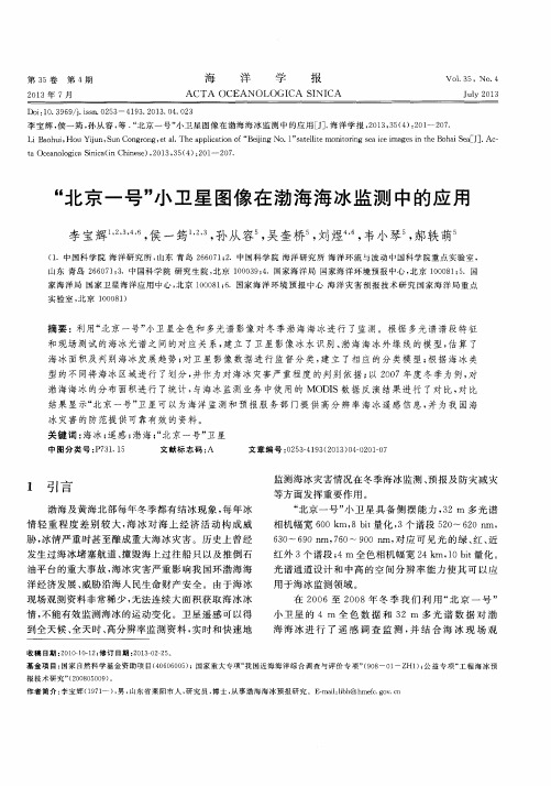 “北京一号”小卫星图像在渤海海冰监测中的应用