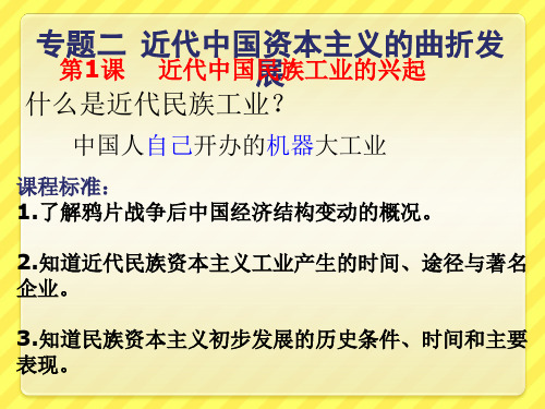 人民版必修二近代中国民族工业的兴起-PPT课件