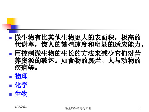 微生物学消毒与灭菌培训课件