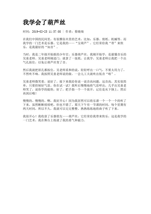 我学会了葫芦丝