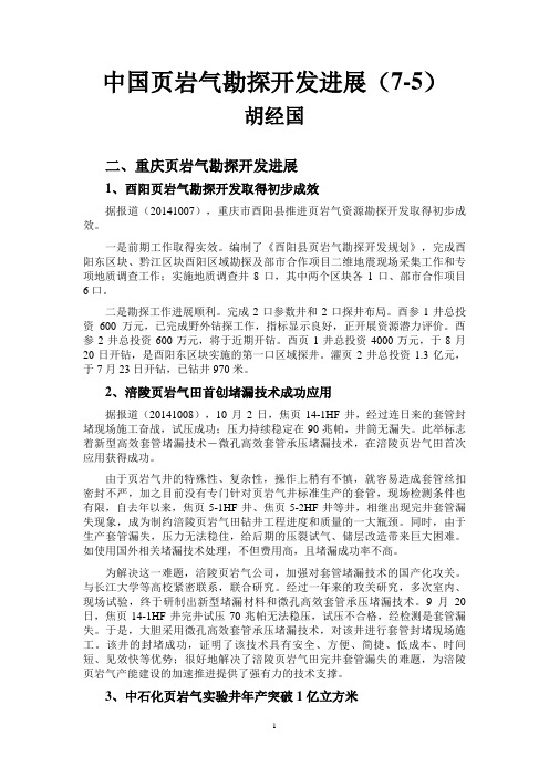 中国页岩气勘探开发进展(7-5)