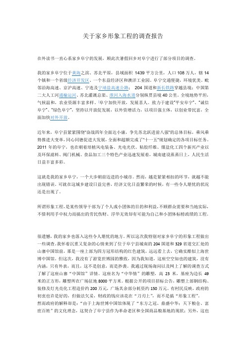 关于家乡形象工程的调查报告