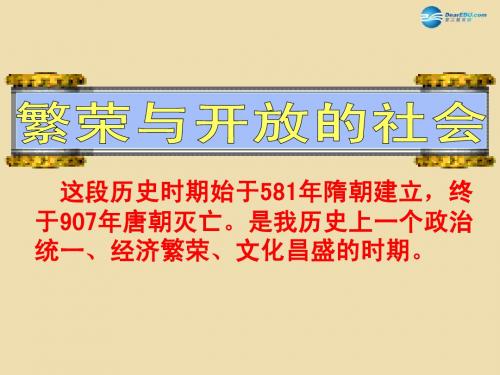山东省泰安市新城实验中学2015年中考历史《繁荣与开放的社会》复习课件1