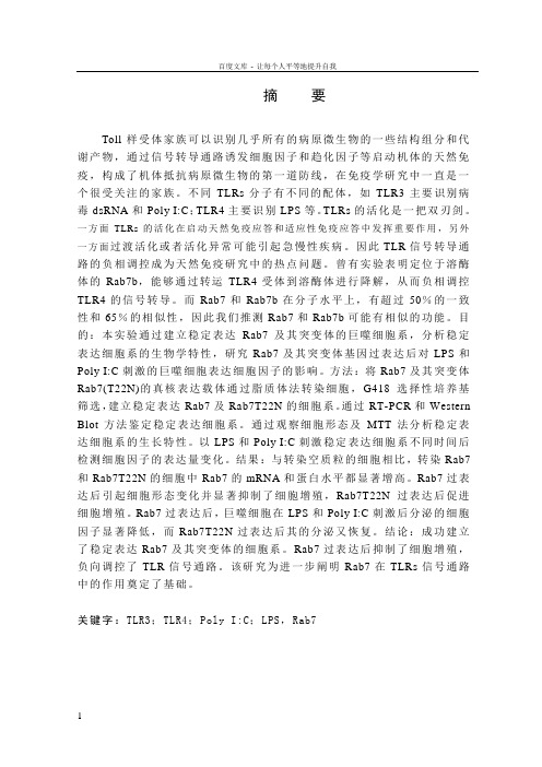 Rab7调节巨噬细胞Toll样受体信号转导通路的研究