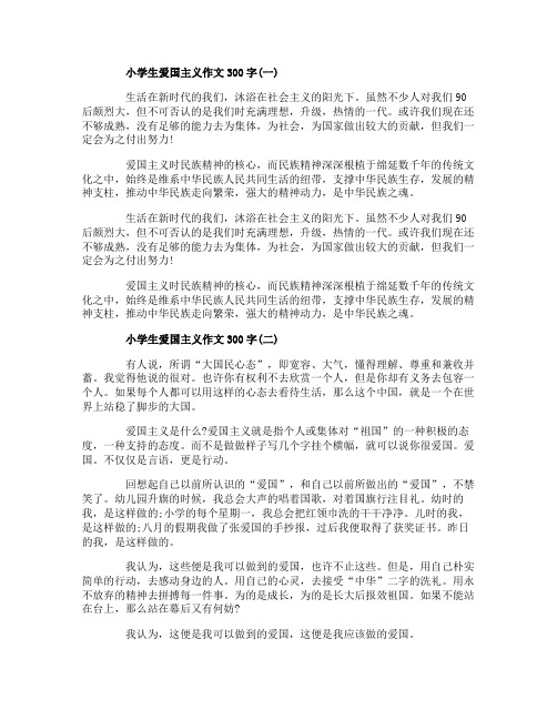 小学生爱国主义作文300字(五篇)