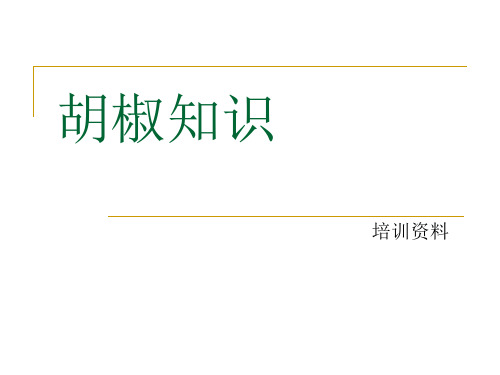 胡椒知识