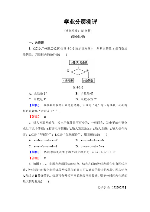 高中数学人教A版选修1-2学业分层测评12 流程图 Word版含解析