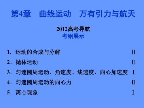 【精品推荐】2012优化方案高考物理总复习(鲁科版)课件第4章2012高考导航