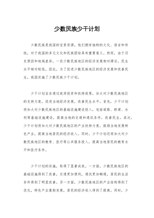 少数民族少干计划