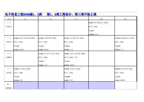郑州大学信息工程学院11-12第一学期课表