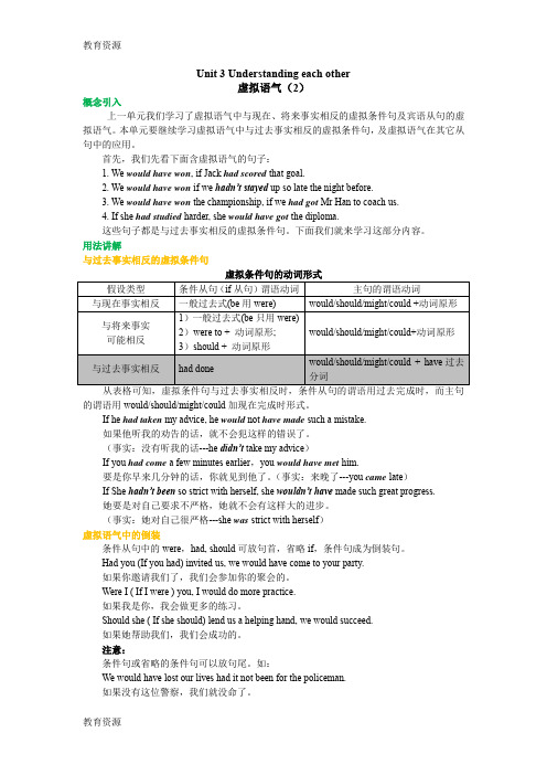 【教育资料】Unit 3 Understanding each other. 虚拟语气(2)(知识梳理)学习精品