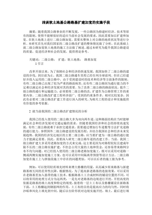 浅谈软土地基公路路基扩建加宽的实施手段