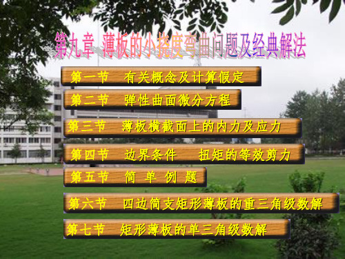 第9章 薄板的小挠度弯曲问题及经典解法ppt课件