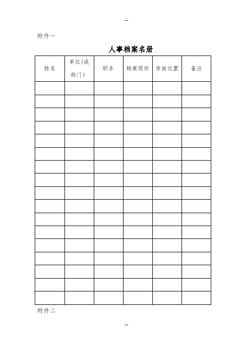 人事档案管理相关表格