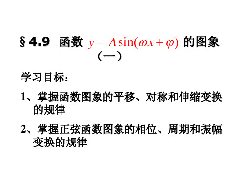 函数y=asin(wx+φ)的图象(中学课件2019)