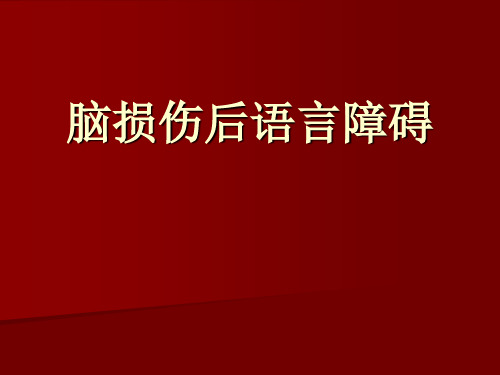 脑损伤后语言障碍