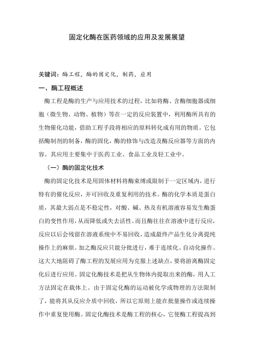 固定化酶在医药领域的应用及发展展望