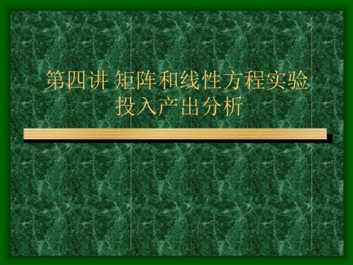 第四讲矩阵和线性方程实验投入产出分析
