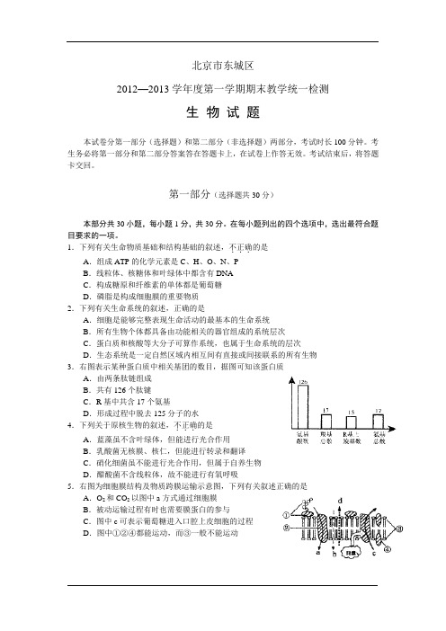 北京市东城区2012