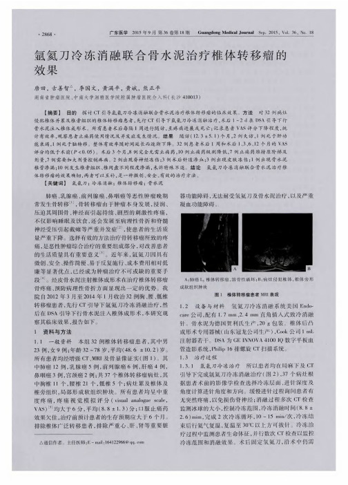 氩氦刀冷冻消融联合骨水泥治疗椎体转移瘤的效果