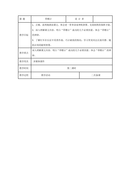 草帽计第二课时 四年语文上册：第五单元智谋