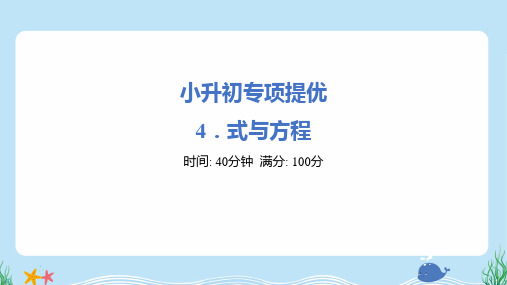 2025年小学数学小升初专项培优训练——式与方程