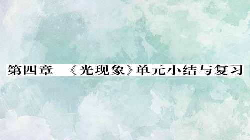 秋人教版八年级上册物理习题课件：第四章 《光现象》单元小结与复习(共41张PPT)