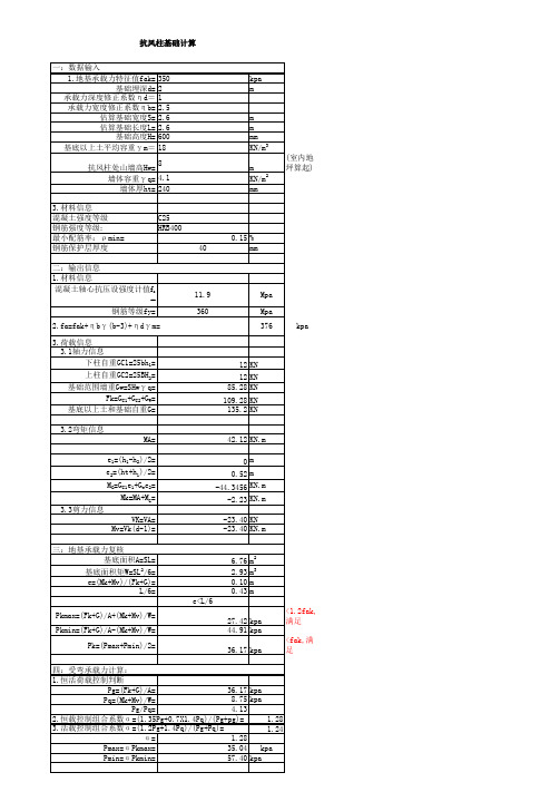 混凝土抗风柱计算