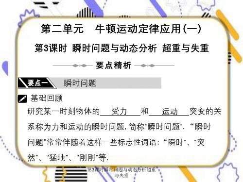 第3课时瞬时问题与动态分析超重与失重