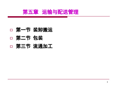 包装印刷装卸搬运包装与流通加工讲义课件
