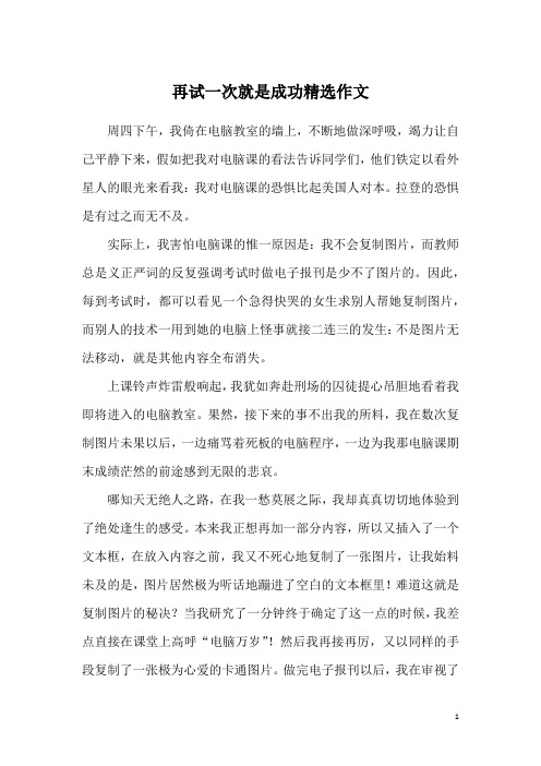 再试一次就是成功精选作文