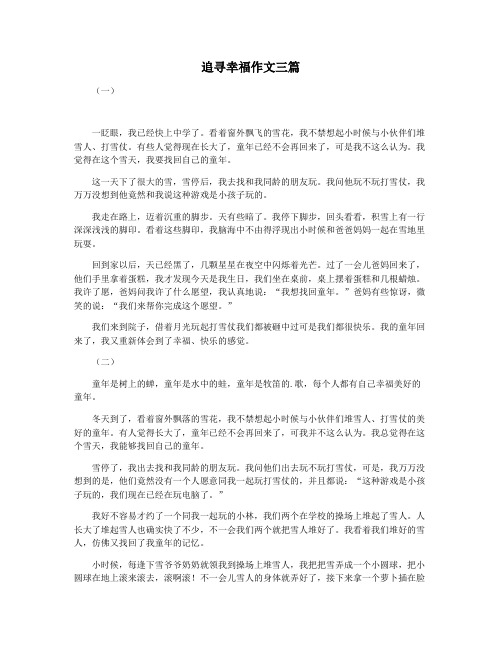 追寻幸福作文三篇