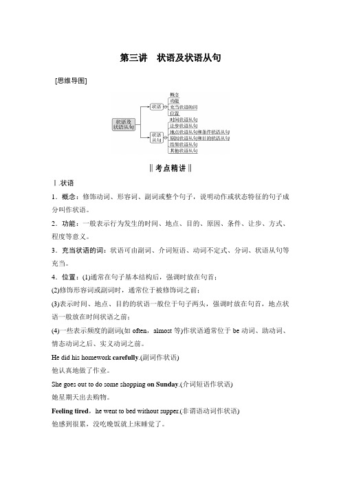 2020版 创新设计 高考总复习 英语 (外研版)第二部分 语法专项突破第二部分 专题四 第三讲 状语及状语从句