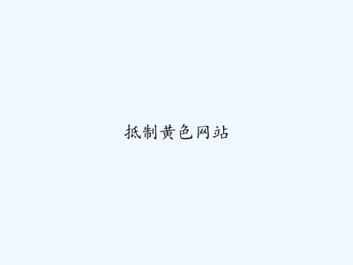 抵制黄色网站 PPT