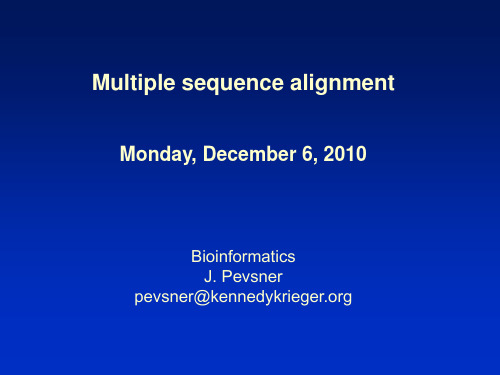 04-Multiple sequence alignment(生物信息学国外教程2010版)