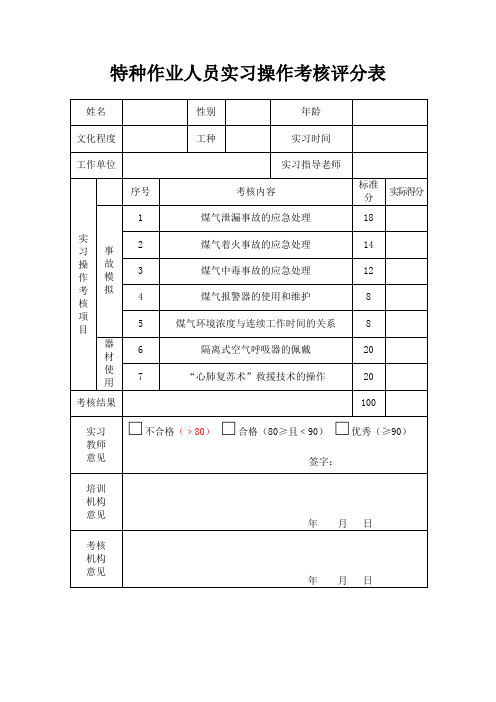 [精品文档]煤气特种作业取证考试实际操作试题