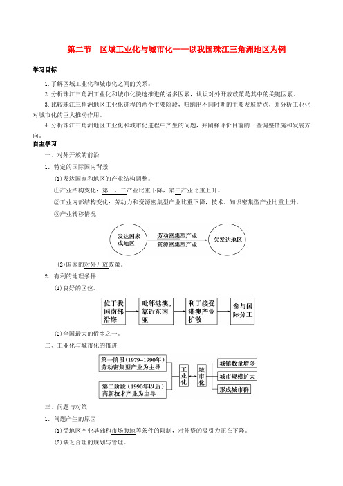 高考地理 第4章 第2节 区域工业化与城市化以我国珠江三角洲地区为例学案