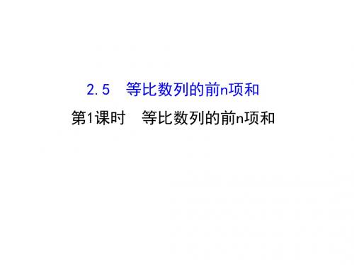 人教版高中数学必修五同课异构课件：2-5-1 等比数列的前n项和 精讲优练课型