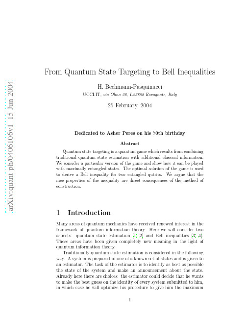From Quantum State Targeting to Bell Inequalities