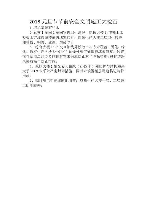2018年元旦节节前安全文明施工大检查(步长土建、装修)