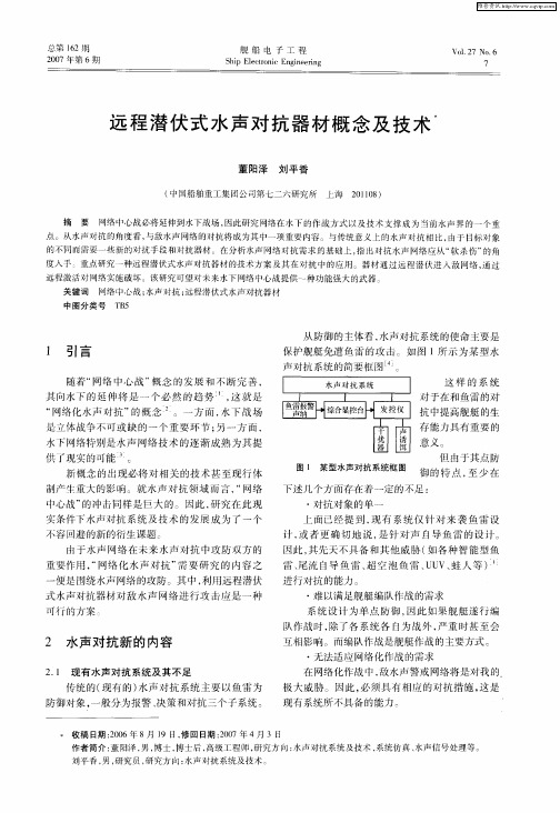 远程潜伏式水声对抗器材概念及技术