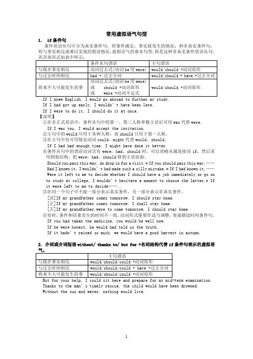 虚拟语气句型
