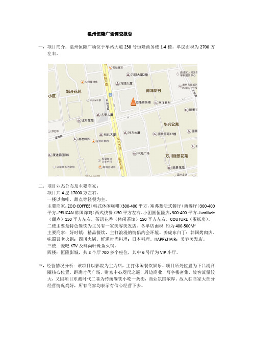 恒隆广场调研报告