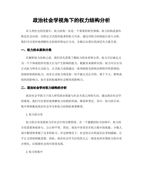 政治社会学视角下的权力结构分析