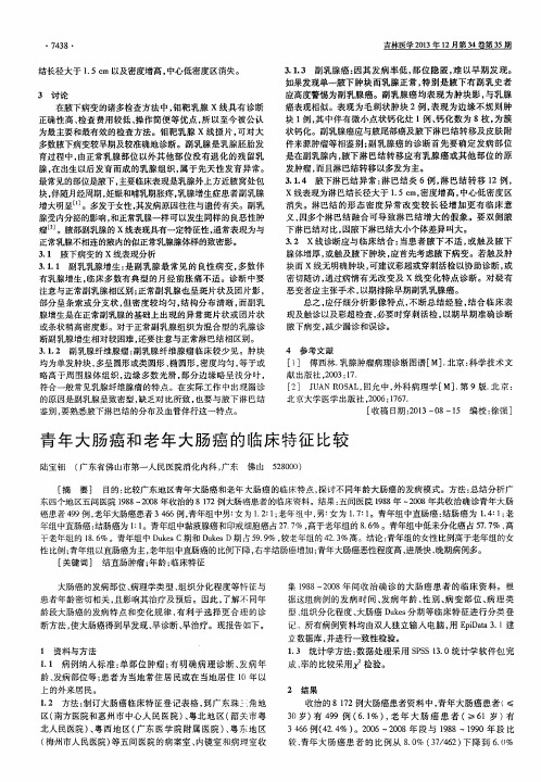 青年大肠癌和老年大肠癌的临床特征比较