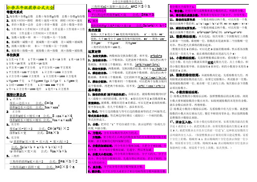 小学五年级数学公式大全